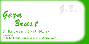 geza brust business card
